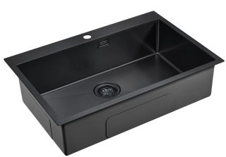 Мойка кухонная Paulmark Saar PM807551-GM воронёная сталь